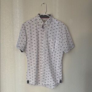White Shoe Patterned Men's Report Shirt